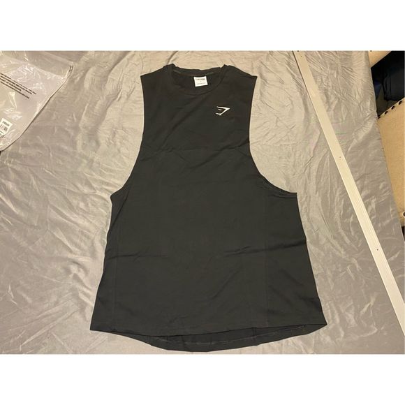 Gymshark Other - Gymshark Shirt Mens Large Black Critical Drop 2.0 Arm Tank Black Cut Off NEW NWT